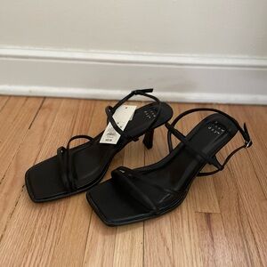 Black Strappy Heeled Sandals